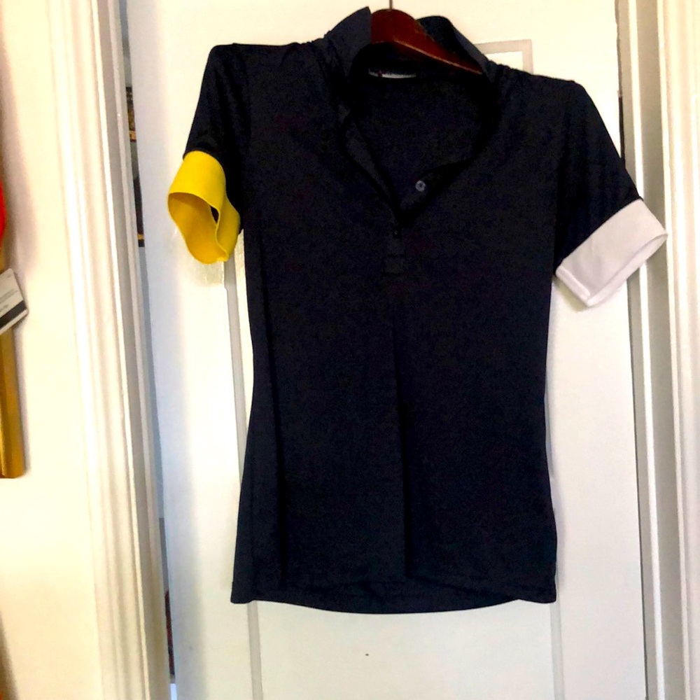 J.lindeberg Women’s Navy Blue Color block short sleeve polo size large